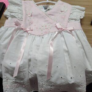 18-month Baby Togs Pink and White Dress